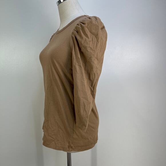 Pomander Place Tan Vesty Long Sleeve Crewneck Top Blouse - Picture 6 of 10